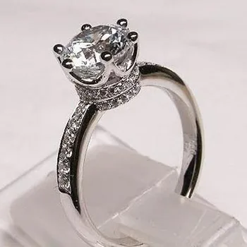 

Classic Crown Promise ring 925 Silver 1ct AAAAA Zircon cz Luxury Engagement Wedding Band Rings for women Bridal Party Jewelry