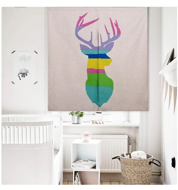 Regalo di natale deer elk tenda della porta portiere soggiorno ... Regalo di natale deer elk tenda della porta portiere soggiorno ...