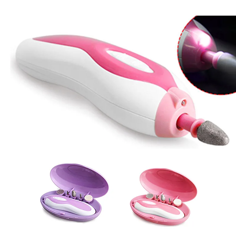 5in1 Electric Pedicure Grinder Manicure LED Light Foot Feet Set Nail
