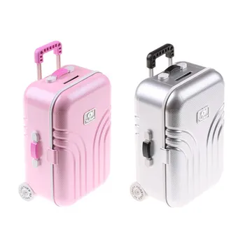 

New Baby Dolls Travel Suitcase Pink Silver Suitcase For 18 inch Girl Doll Accessories The Kids Best Gift