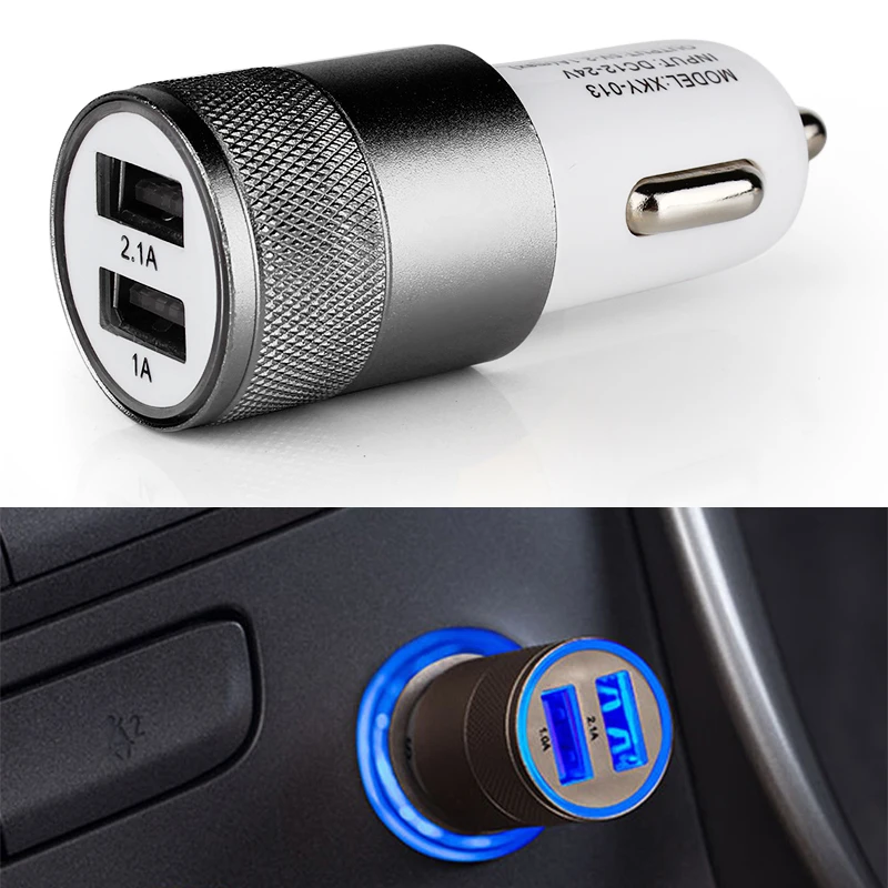 Universal MINI Dual car charger USB Car Charger Adapter USB Socket 2