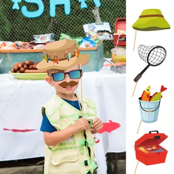 

25pcs Fisherman Fishing Theme Party Favors DIY Mr Mrs Photobooth Props Kids Party Decorations Wedding Baby Shower Party Supplies