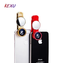 Kexu 180 градусов Объектив Телефона+ 0.67X Широкий угол и 10 раз Макро+ с зеркалом универсальный зажим для телефонов iPhone Samdung LG