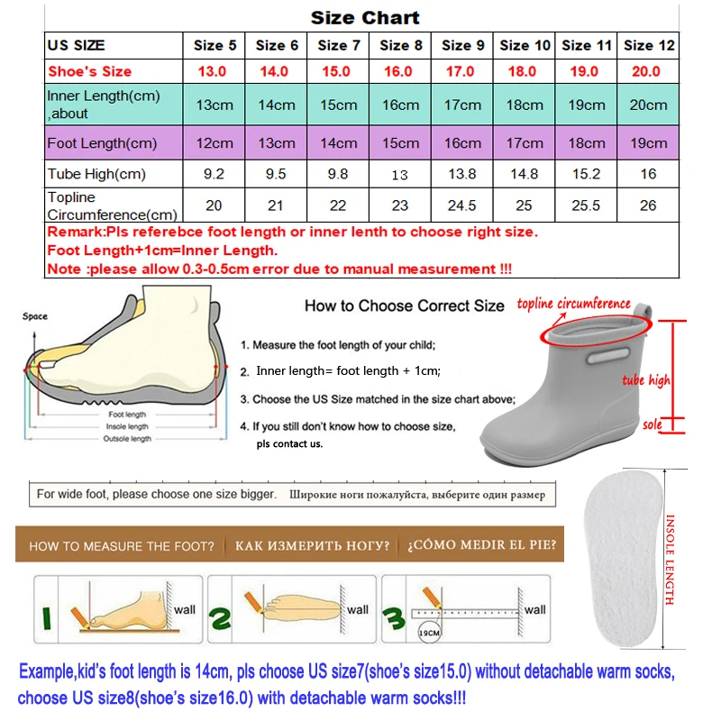wide toe size chart