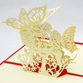 

Qubiclife love angel stereo 3D Valentine card paper greeting cards customized creative paper-cut