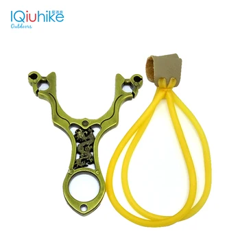 

IQiuhike Pocket Shot Slingshot Metal Rubber Slingshot Catapult Wrist Support Outdoor Hunting Slingshot Hunt Accessories