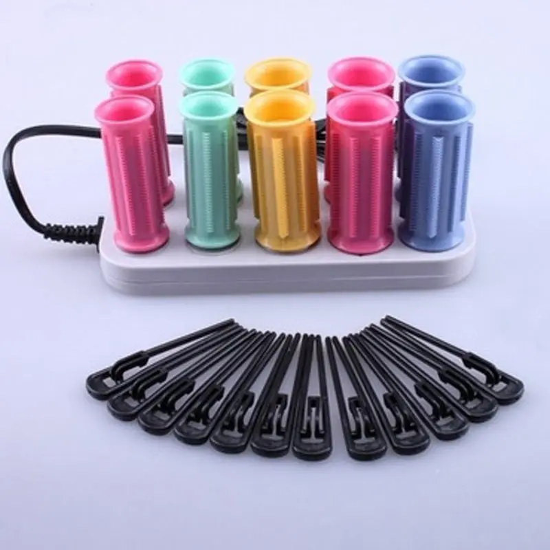 10 Pcs/Set Electric Magic Hair Curler Rollers Dry/Wet Bendy Roller Sticks Set Salon Styling Tools Hot Mdf | Красота и здоровье