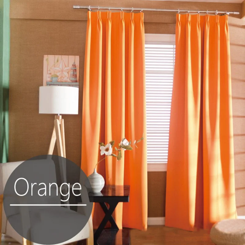 Европа твердый занавес для гостиной матовое затемнение ткань слепой драпировочная ткань занавеска окна спальни X568#30 - Цвет: Orange Cloth