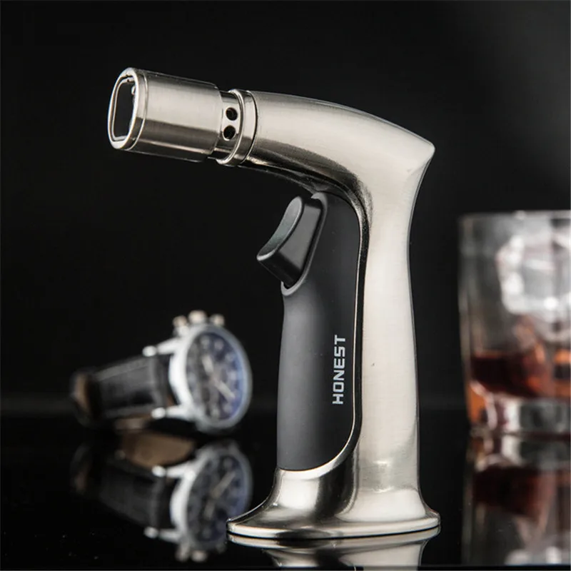  4 Nozzles Fire Pipe Lighter Butane Jet Torch Lighter Cigar Gas Lighter Free Windproof Spray Gun For