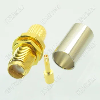 

50 Pieces SMA Jack Female Straight RF Connector Crimp for LMR240 50 Ohm LMR-240