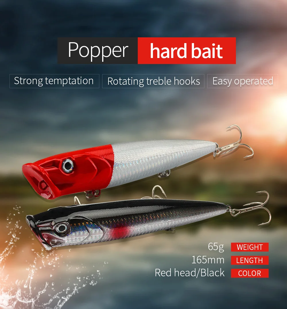 Spinpoler Professional Fishing Tackle 165mm 65g Artificial Hard Bait Popper Fishing Lure For Promotion Fishing Lures  (1)
