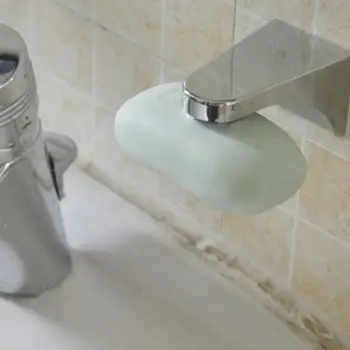 

Household Silver Magnetic Soap Holder Powerful Suction Cup Steel Soap Box Soap Dishe For Kitchen Bathroom Accessories