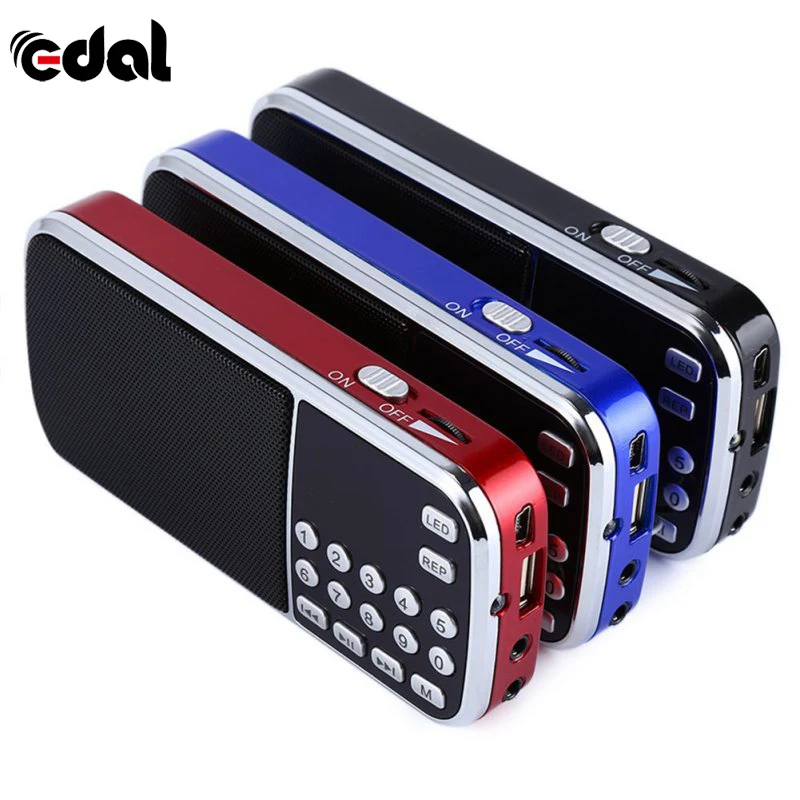 

Mini Portable Digital Stereo FM Mini Radio Speaker Music Player with TF Card USB AUX Input Sound Box