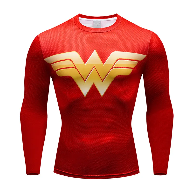 Футболка с Суперменом, мужские компрессионные топы с супергероями, быстросохнущая футболка, дышащая Весенняя футболка для фитнеса, футболка с длинным рукавом с изображением медведя из мультфильма «зверотоп» - Цвет: AF1652