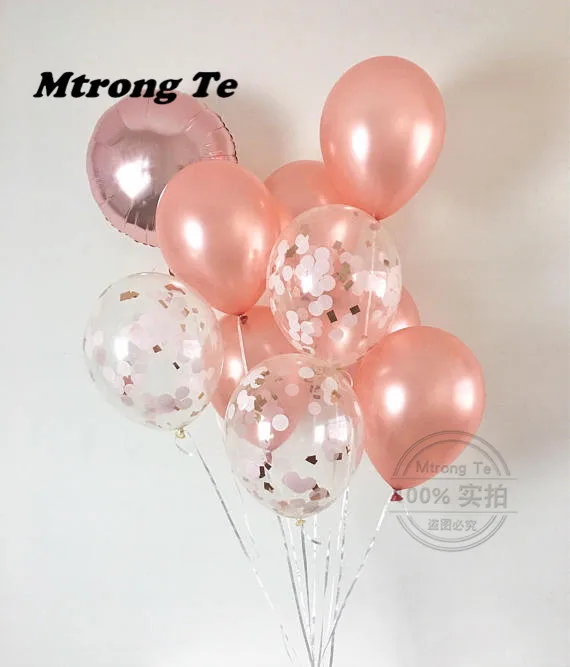 

10pcs 12inch Rose Gold Confetti Latex Balloons Party Decrations Bachelorette Bridal Shower Wedding & Engagement Party Balloon