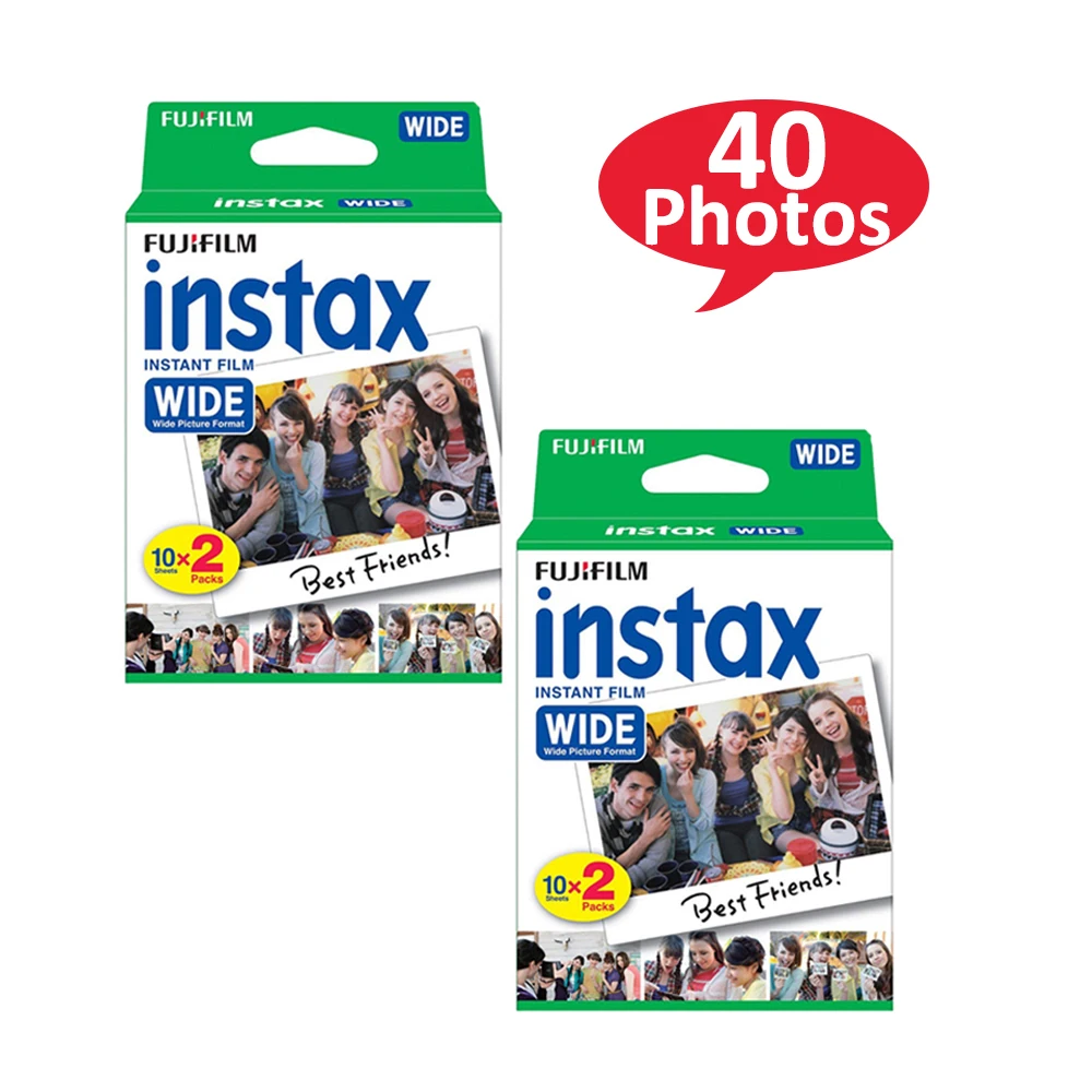 40 принтов для Fujifilm Instax Wide films Plain White Edge paper для Fuji Instant Wide Photo camera 300 200 210 100