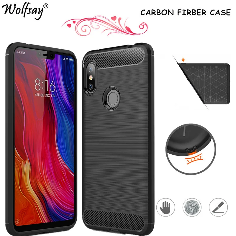 cheap Carbon Fiber Cover sFor Xiaomi Redmi Note 6 Pro Case Rubber Silicone Phone Case For Xiaomi Redmi Note 6 Pro Cover Redmi Note 6