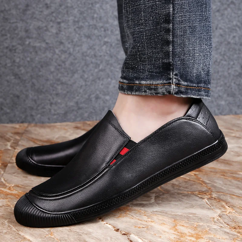 

Big size 11 outdoor Fashion Men Casual Driving Shoes Genuine Leather Loafers Shoes Handmade Breathable Moccasins Flats shoes w4