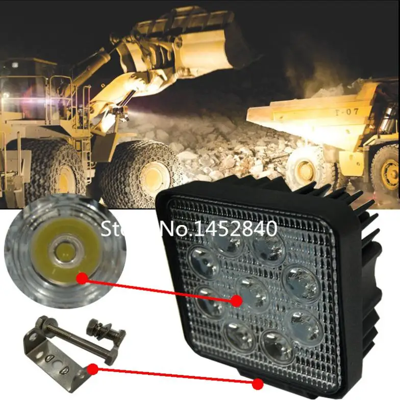 

2pcsx 4" Inch 27W 12V 24V LED Work Light Off Road Spot Flood Fog Light ATV Tractor Train Bus Boat Flood Beam 4x4 ATV UTV