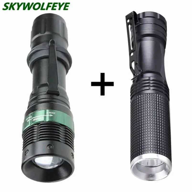 

2x led bulb led flashlight Tactical 18650 AAA aa 26650 Battery warm white Light Lamp torch Bright hard light Free Shipping #NN21