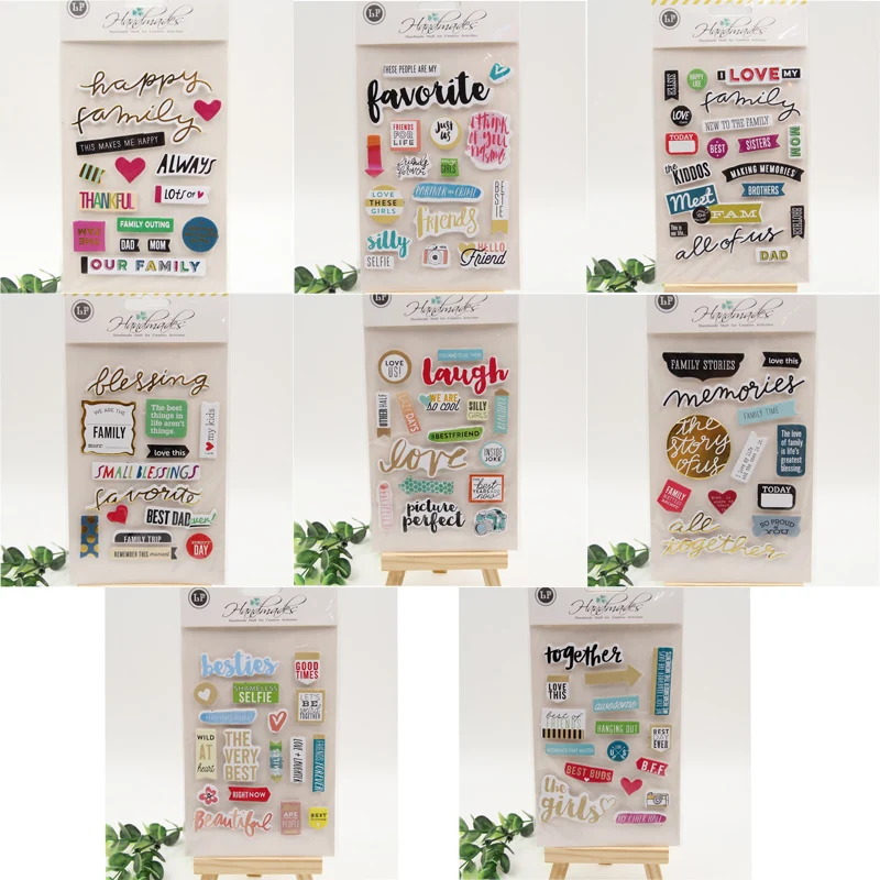 

Bronzing phrase 3D Paper Die Cut Self-adhesive Stickers for Scrapbooking/Card Making/Photo ablum/Journaling Project DIY