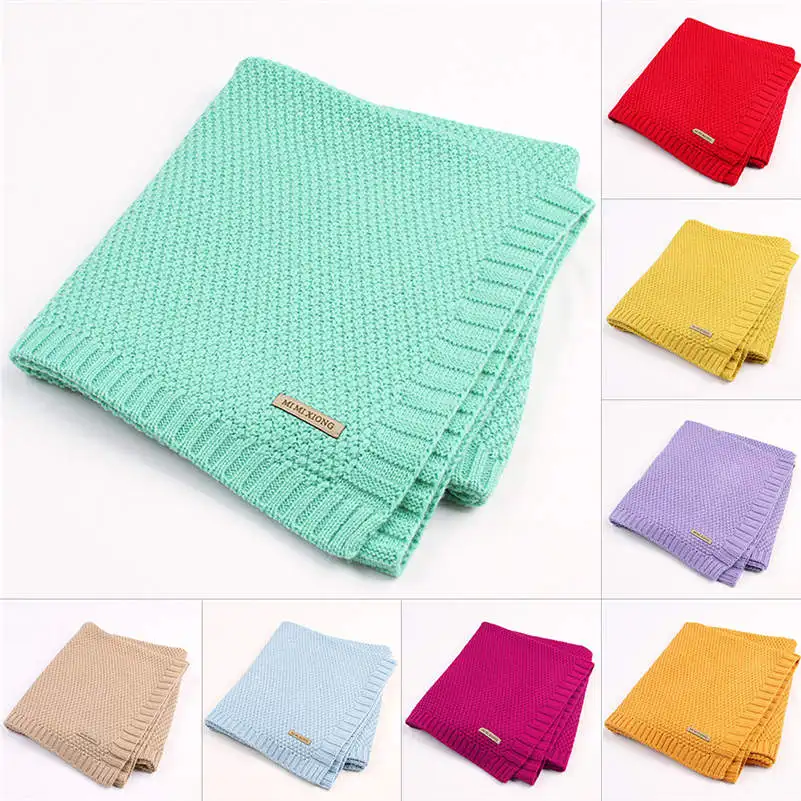 Baby Blanket Knitted Swaddle Wrap Blankets Super Soft Bedding Quilt For