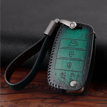 

Genuine Leather Car Key Cover Case For Kia Ceed Rio Sportage R K3 K4 K5 Ceed Sorento Cerato Optima 2015 2016 2017 Key Case
