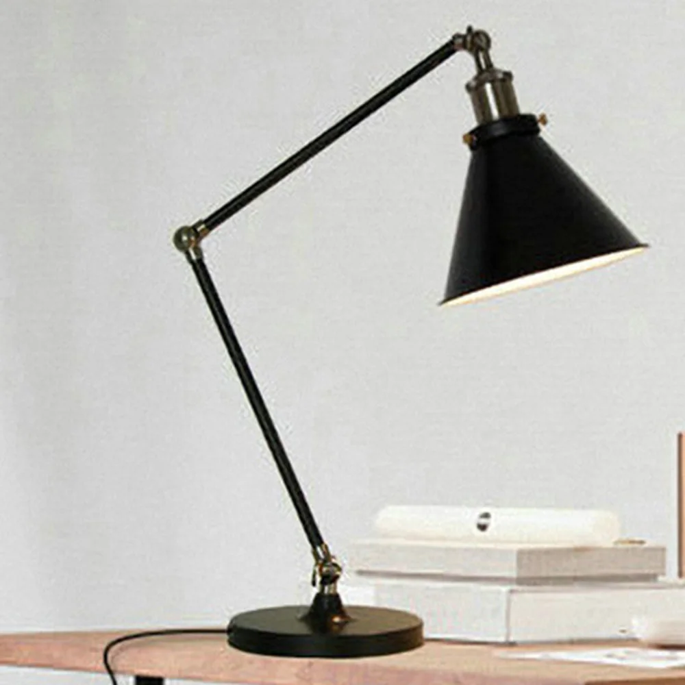 Modern Personalized Swing Arm Iron Table Lamps Clic Black Modern Personalized Swing Arm Iron Table Lamps Clic Black Decorative Desk Book Reading Light E27 Loft Office Tools No Harms In From Lights