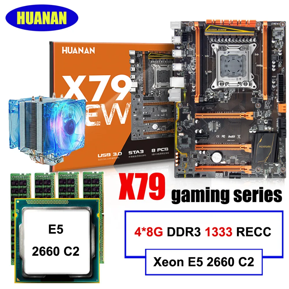 HUANAN ZHI deluxe скидка X79 материнская плата LGA2011 материнская плата с M.2 NVMe CPU Xeon E5 2660 C2 с охладителем RAM 32G (4*8G) RECC HUANAN ZHI deluxe скидка X79 материнская плата LGA2011 материнская плата с M.2 NVMe CPU Xeon E5 2660 C2 с охладителем RAM 32G (4*8G) RECC