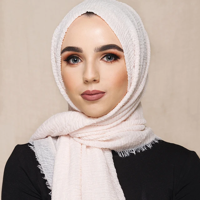 Muslim women crinkle hijab scarf c