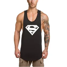 Мужская спортивная жилетка с модным принтом из хлопка для тела shaping shirt бег Бодибилдинг без рукавов T-shirt