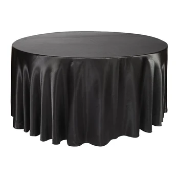 

10pcs Round Table Cloth Tablecloth Luxury Polyester Satin Table Cover Oilproof Wedding Party Restaurant Banquet Home Decoration