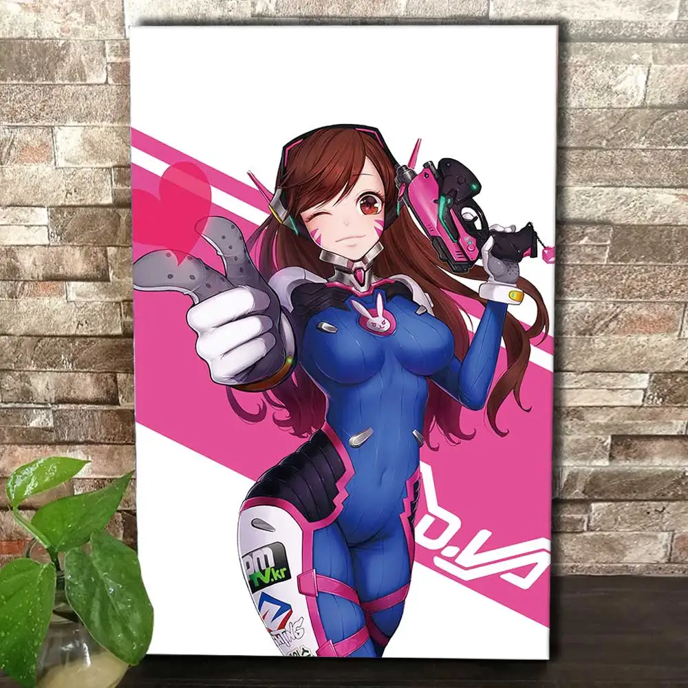 

overwatchs d.va Decorative paintings for HD canvas posters decoration painting for wall art with Solid wood frame painting