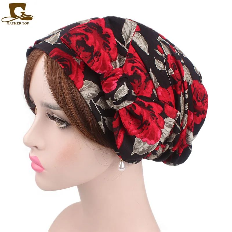 

Summer Holiday women Bandanas cotton head scarf chemo cap headband head wrap hair loss cap bowknot turban