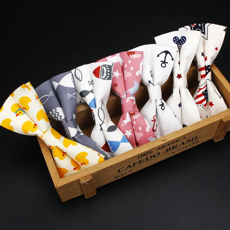 

MBKR2162 Mens Cotton bow ties Adjustable Man bows Tie butterflies Cartoon Animal Print Tuxedo Party Wedding Butterfly Accessorie