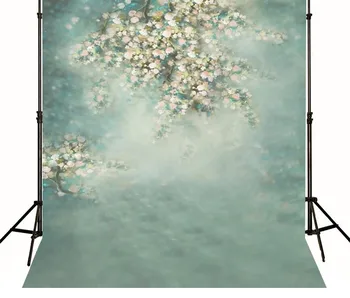 

Hazy Pale Green Floral FLower Backgrounds Vinyl cloth Computer printed newborns baby show backdrop