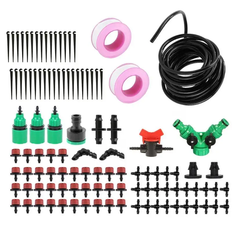 

Adjustable Plant Watering Hose Kits Dripper Spray Drip Irrigation Tool Kit Fine Atomizing Nozzle Good Water Saving Performance