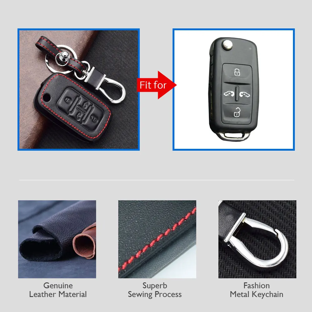 2 VW MVP Volkswagen MPV leather car key case cover