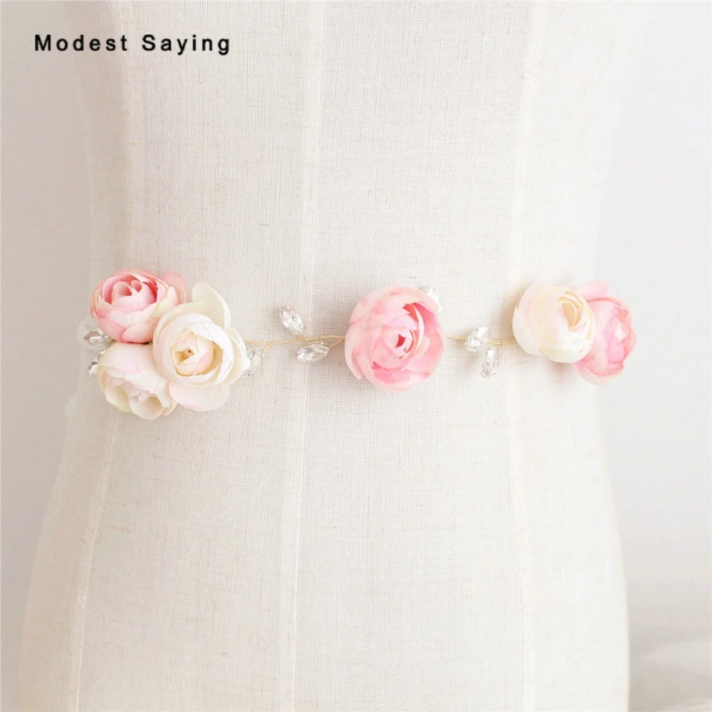 Cinturones nupciales de cristal brillante para mujer, cinturones románticos con flores rosas, de boda, boda, 2018|flower belt|sparkly beltswedding sash belt - AliExpress