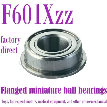 

50PCS Free Shipping F601XZZ Flanged bearing RF615ZZ FLW60/1.5 ZZA 1.5*6*3 mm Miniature Ball Bearings