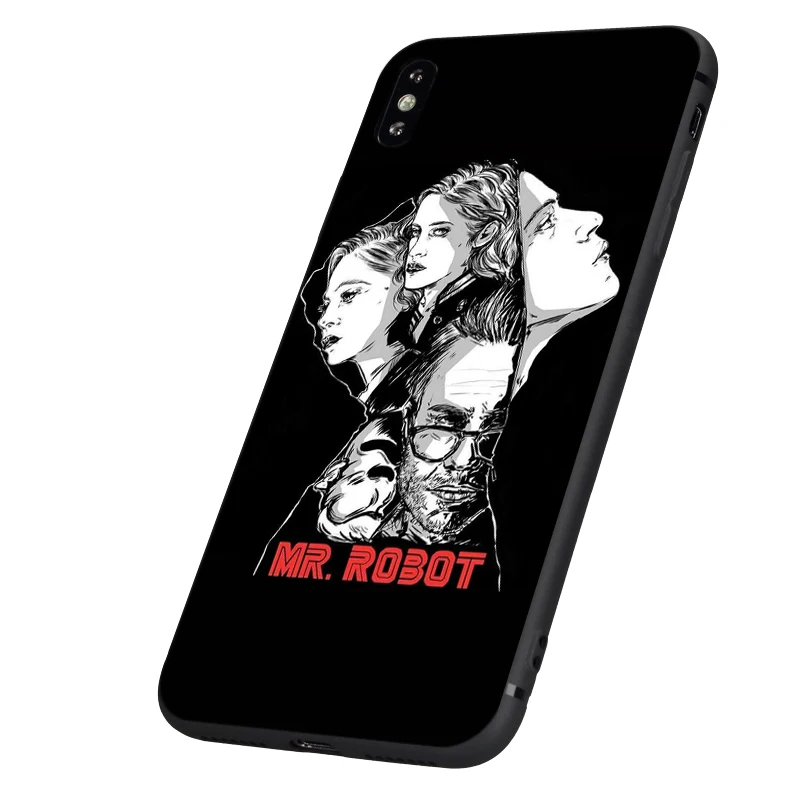 Черный чехол из ТПУ для iphone 5 5s se 6 6s 7 8 plus x 10 силиконовый XR XS 11 pro MAX Mr Robot|Бамперы| |