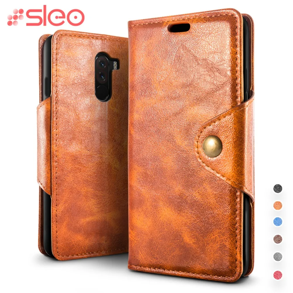 SLEO ретро кожаный чехол для Xiaomi Pocophone F1 Wallet Стенд флип-чехол Чехол | Мобильные