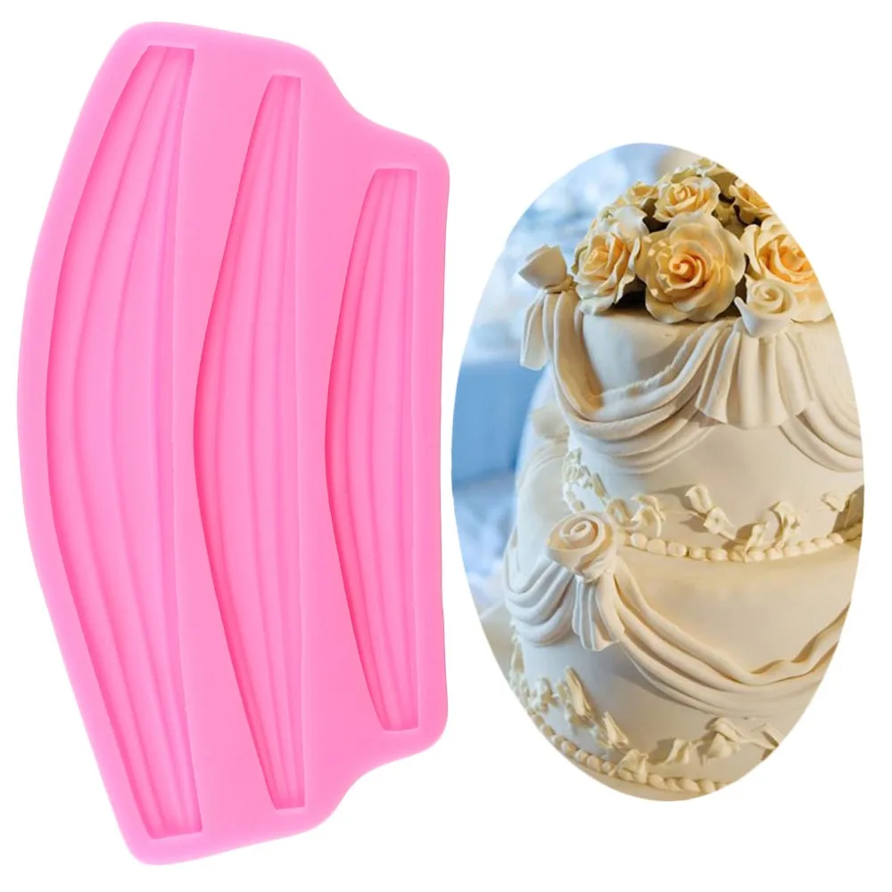 

Curtain Candy Clay Fondant Mold Chocolate Gumpast Wedding Decoration Silicone Mould Baking Sugar Craft Molds DIY Cake Fimo