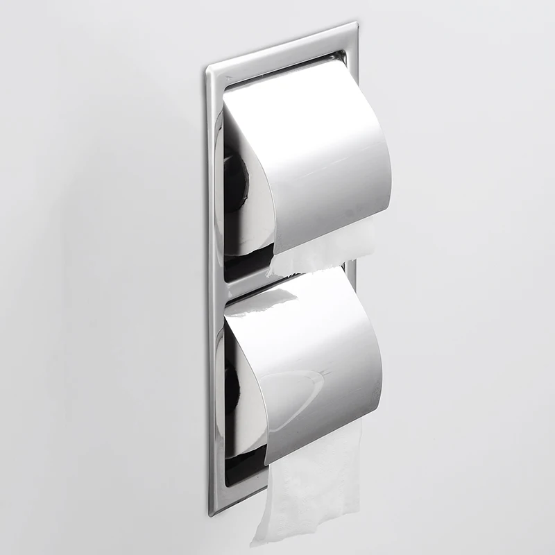 Double Toilet Paper Holder Stainless Steel Creative Bathroom Roll Paper Tissue Box Concealed Wall Mount Paper Towel Holder Rack Double Toilet Paper Holder Stainless Steel Creative Bathroom Roll Paper Tissue Box Concealed Wall Mount Paper Towel Holder Rack
