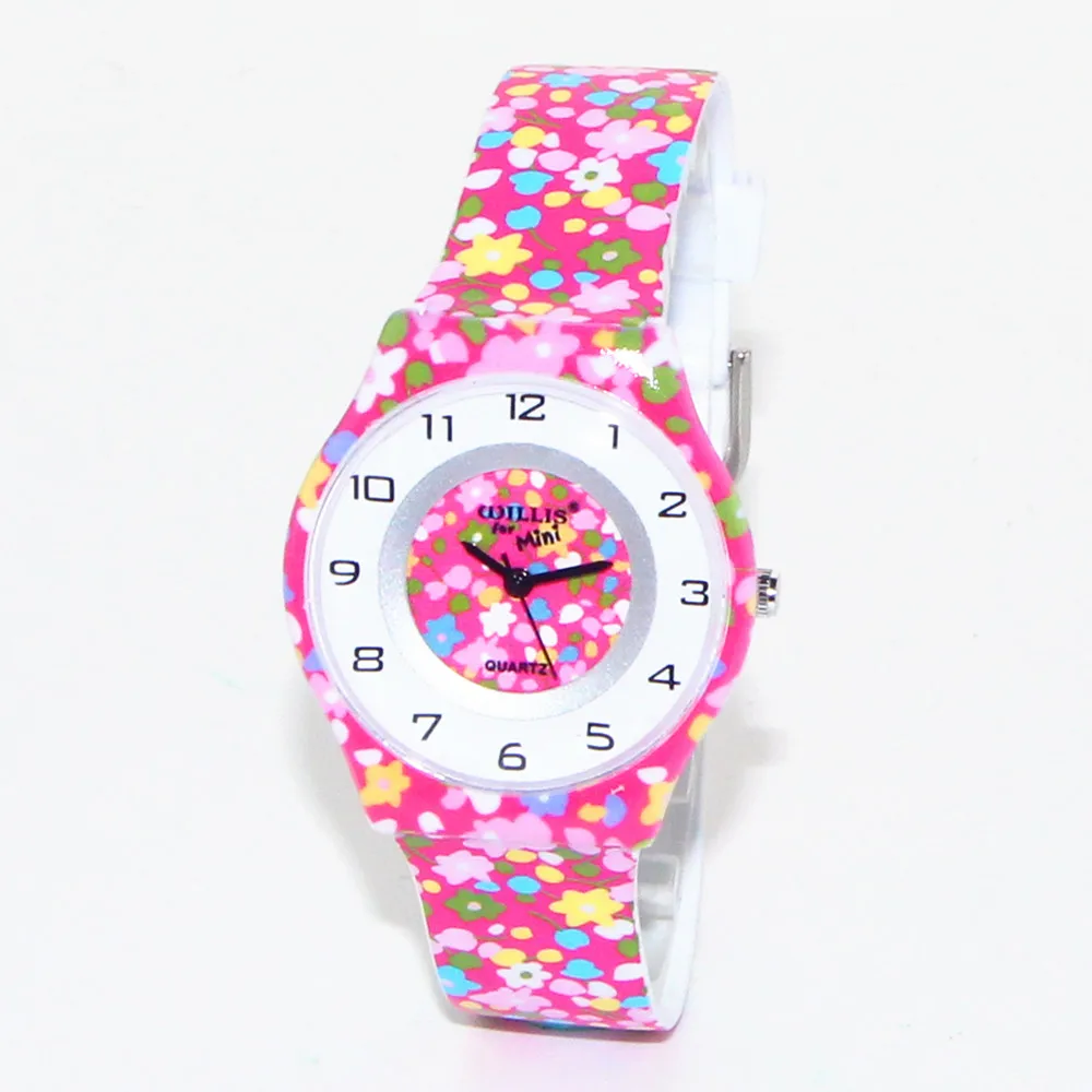 

Latest Styles Ultra Thin Colorful Flower Design Women Waterproof Quartz Wristwatch Girls Sports Watch Student Clock
