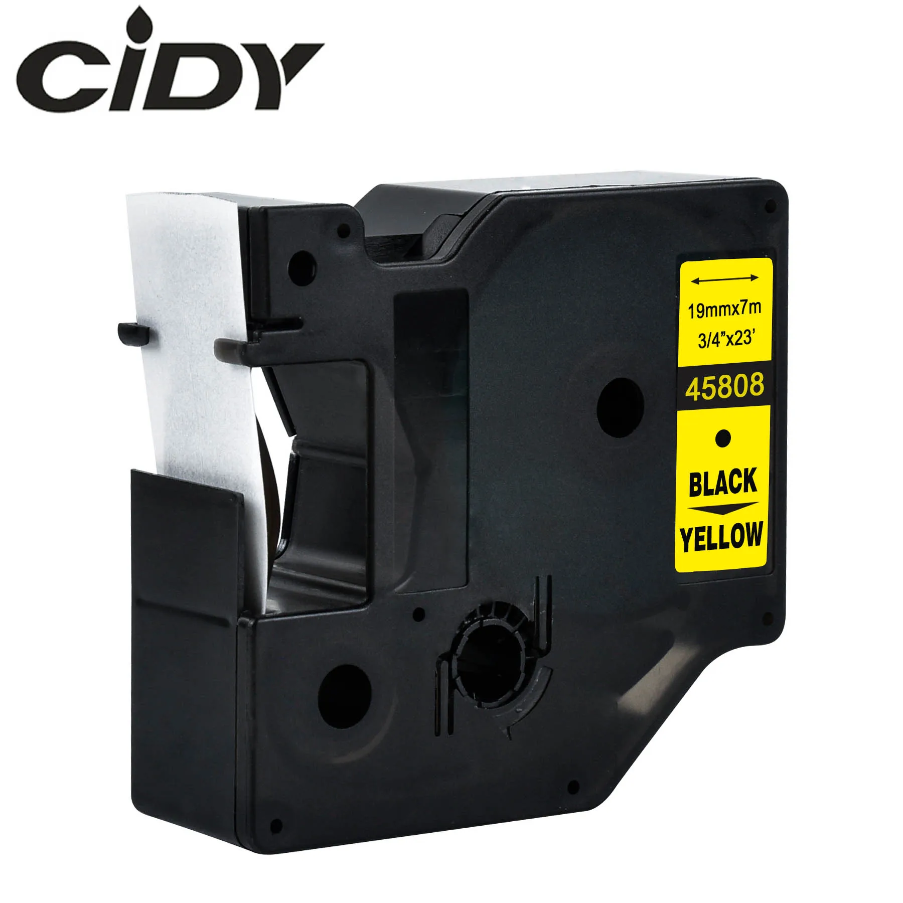 Этикетка CIDY 1 шт. 45803 совместимый с Dymo D1 19 мм лента для маркировки 45800 45808 черного цвета на белом ленты с лейблом для этикетка Dymo менеджер 160 280 210 - Цвет: black on yellow