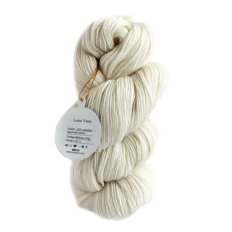 Undyed Sport Weight Yarn 100% Superwash Merino 1ply Ecru Fiber Knitting Dyeing | Дом и сад
