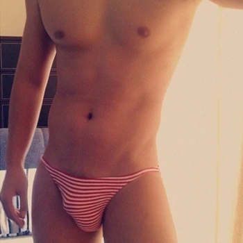 

JS special offer men stripe underwear briefs summer breathable thin high Jitu fork 83004