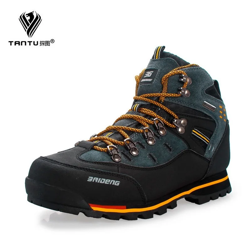 

TANTU Men Fashion Trekking Shoes Snow Boots Professional High-quality Waterproof Leather Walking Boot Plus SIze 40-46