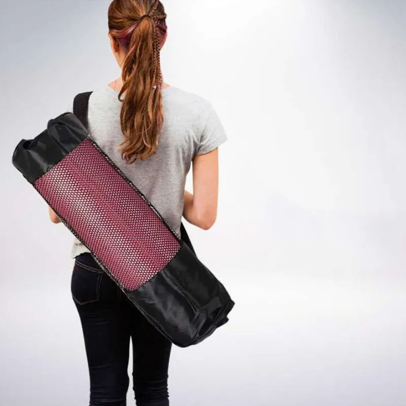 Hot 2PCS 66x22cm Nylon Yoga Mat Carry Strap Single Shoulder Bag Drawstring Bags Carrier Holder with Mesh bag Yoga mat Accessory